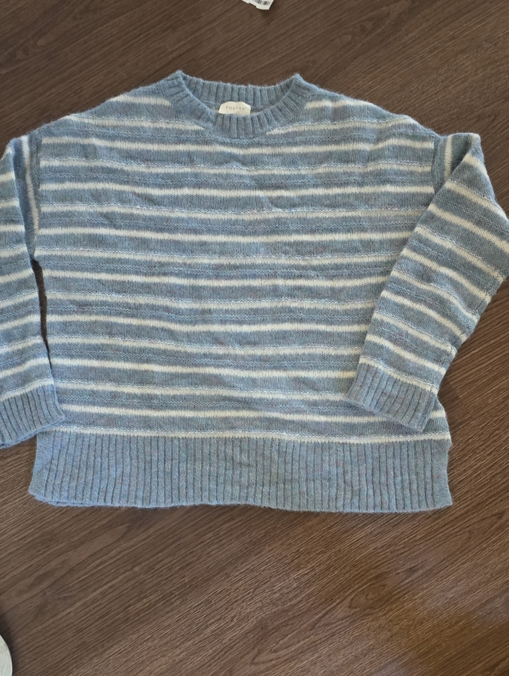 POETRY Blue and Cream Striped Crewneck Sweater 10